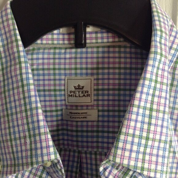 Peter Millar "L" 100% Cotton, Gingham/Cotton Poplin, Classic styling, Quite Lux - Picture 3 of 4